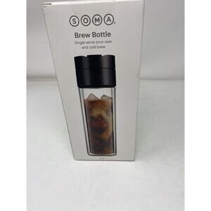 SOMA Brew Bottle Hot and Cold Coffee Tea Brew Doube-Wall Glass 12oz 335ml
